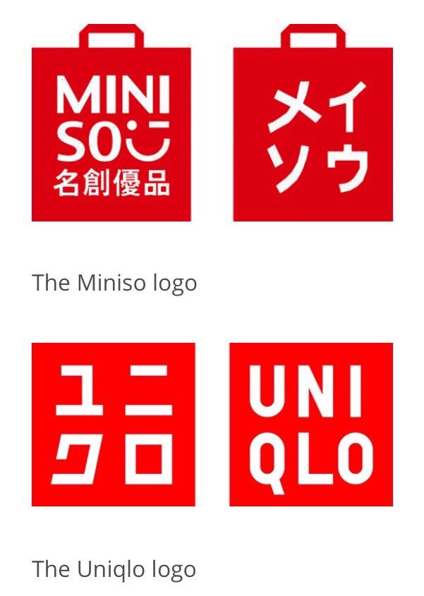 UNIQLO trade mark copy MINISO